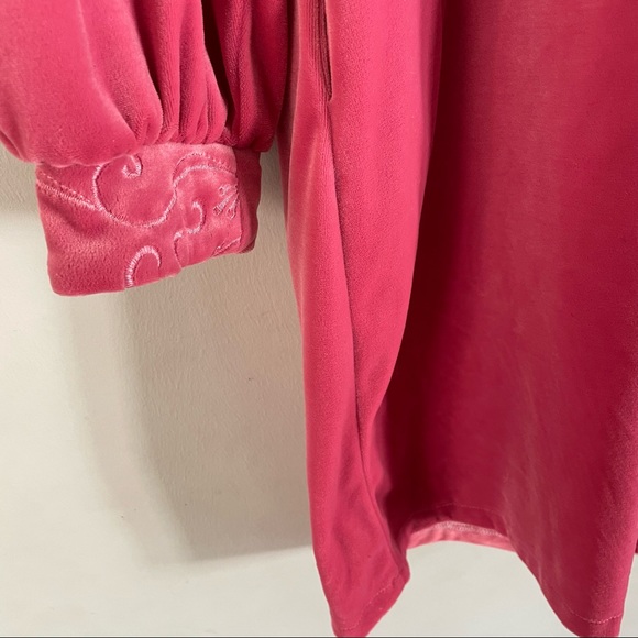 Vintage Pink Velour Nighty Dressing Gown Sleepwear Size Large - Picture 11 of 16